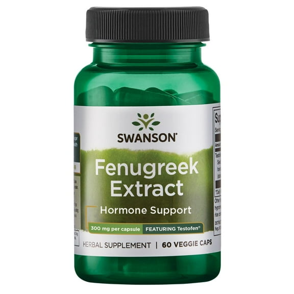 Swanson Testofen Fenugreek Extract - Ayurvedic Herbal Supplement Promoting Health for Men and Women - (60 Veggie Capsules, 300mg Each)