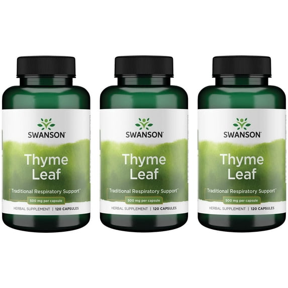 Swanson Thyme Leaf 500 mg 120 Caps 3 Pack