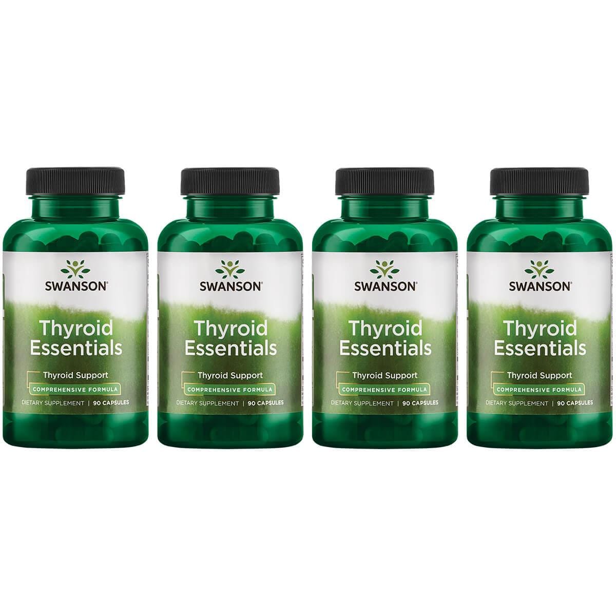 Swanson Thyroid Essentials Comprehensive Formula 90 Caps 4 Pack