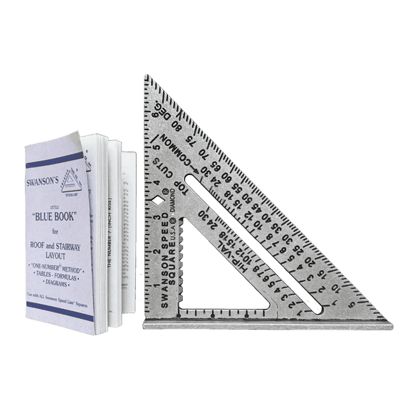 Swanson S0101 Speed Square with Black Markings & Swanson Blue Book