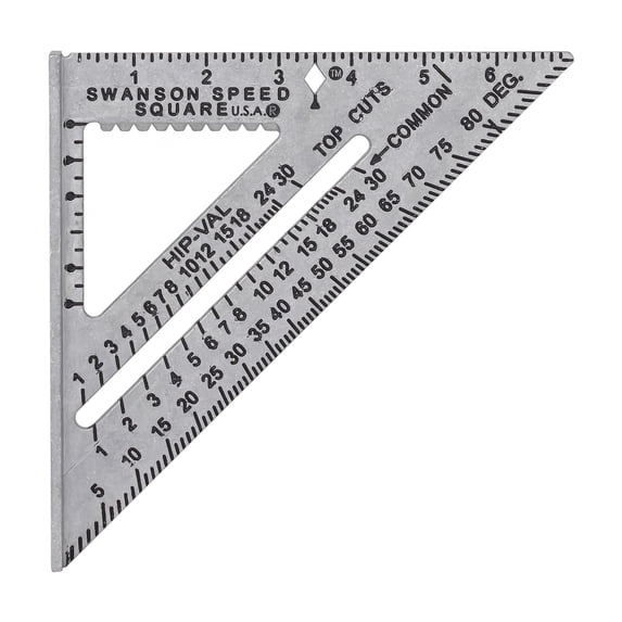 Swanson Tool Co 7" Aluminum Speed Square with Blue Book, Rafter Square, Model S0101