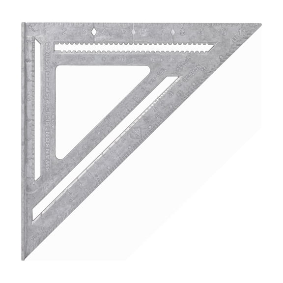 Swanson Tool Co 12" Big 12 Speed Square Layout Tool with Blue Book, Unpainted Gradations, Model T0108
