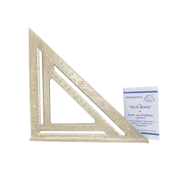Swanson Tool Co 12" Big 12 Speed Square Layout Tool with Blue Book, Unpainted Gradations, Model T0108