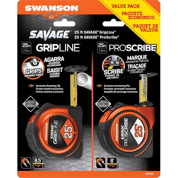 Swanson Tool Co. 25 ft. Gripline and 25 ft Proscribe Measuring Tape Kit