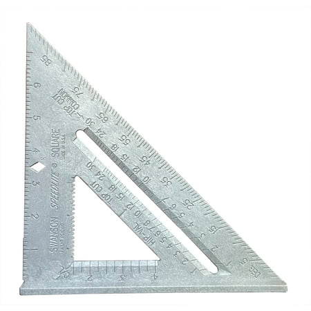 Swanson Tool Co 8" Gray Composite High Impact Polystyrene Speedlite Speed Square, Model T0112