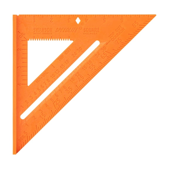 Swanson Tool Co 8" Orange Composite High Impact Polystyrene Speedlite Speed Square, Model T0118