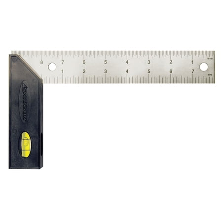 Swanson Tool Co 8" Speedlite Composite Try & Miter Square with Built-In Level, (Plastic Handle, Stainless Steel Blade and Level) Model TS151