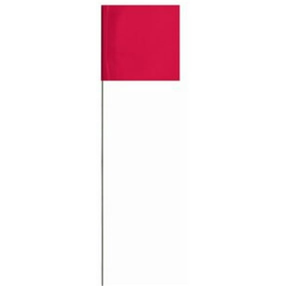 Swanson Tool Co FRG15100 2.5-Inch by 3.5-Inch Marking Flags with 15-Inch Wire Staffs, Red, 100-Pack