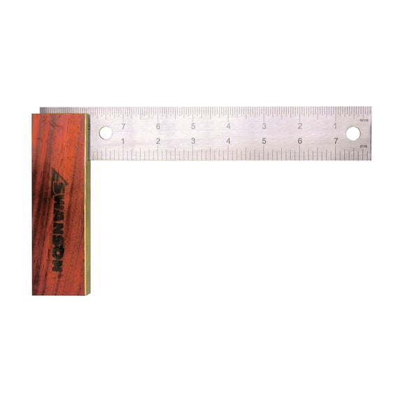 Swanson Tool Co 8 inch Try Square with Stainless Steel Blade and Brass-Bound Hardwood Handle, Model TS152
