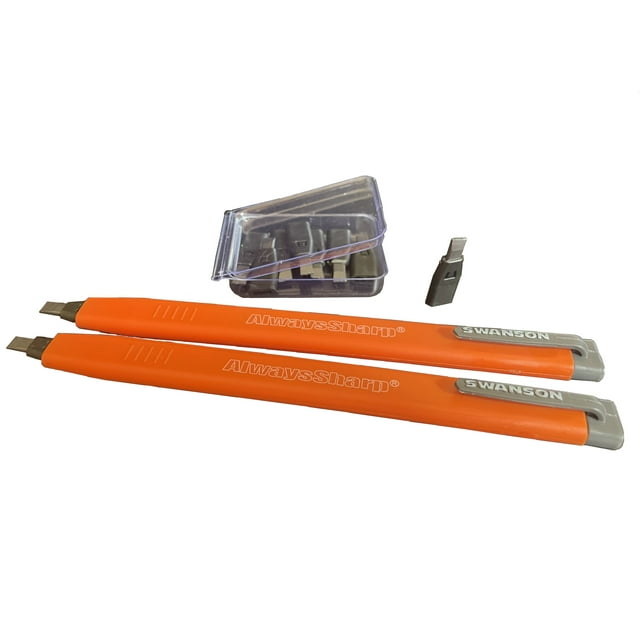 Swanson Tool Co's "AlwaysSharp" Refillable Mechanical Carpenter Pencils w/ Black Graphite Tips, Model CP216