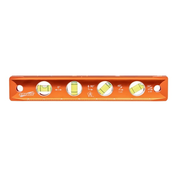 Swanson Savage 9" Magnetic Aluminum Pro Grade 4 Vials Torpedo Level, Model TL043M