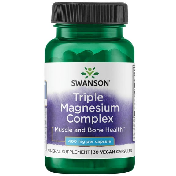 Swanson Triple Magnesium Complex 400 mg 30 Capsules