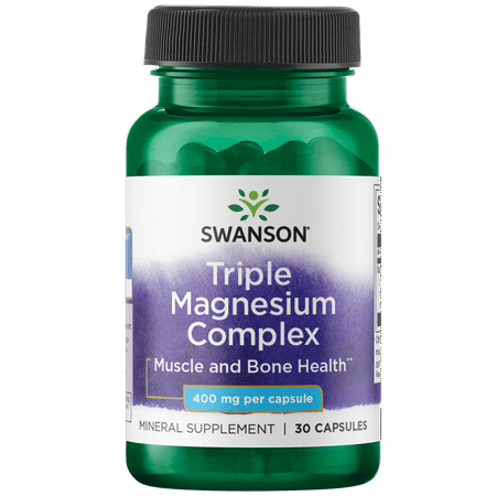 Swanson Triple Magnesium Complex 400 mg 30 Capsules