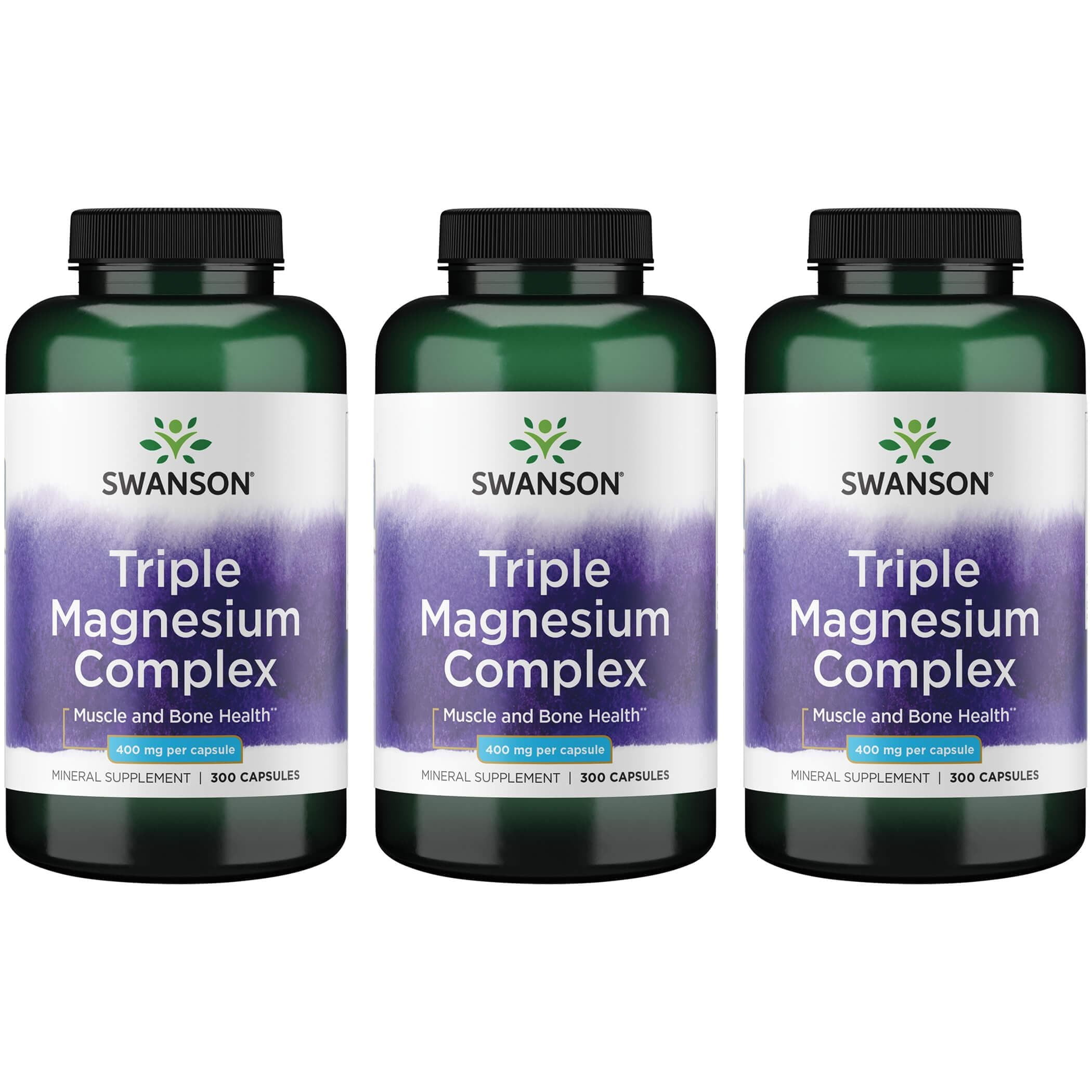 Swanson Triple Magnesium Complex 400 mg 300 Caps 3 Pack - Walmart.com