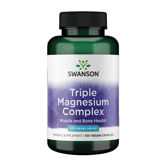 Swanson Triple Magnesium Complex Capsules, 400 mg, 100 Count