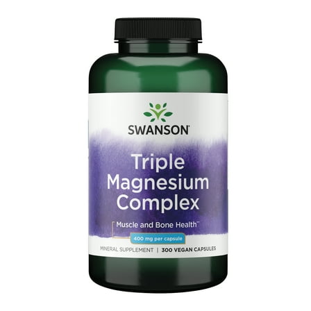 Swanson Triple Magnesium Complex Capsules, 400 mg, 300 Count
