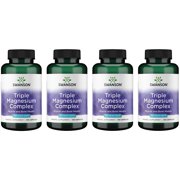 Swanson Triple Magnesium Complex - Mineral Supplement - Natural Support - Featuring Citrate, Oxide & Aspartate - 100 Capsules, 400mg Each,  4 Pack