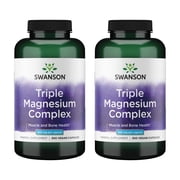 Swanson Triple Magnesium Complex - Mineral Supplement - Natural Support - Featuring Citrate, Oxide & Aspartate - 300 Capsules, 400mg Each, 2 Pack