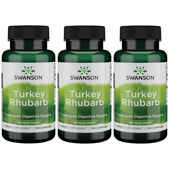 Swanson Turkey Rhubarb 500 mg 100 Caps 3 Pack