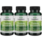Swanson Turkey Rhubarb - Herbal Supplement for Digestive Health - Natural Formula - 100 Capsules, 500mg Each 3 Pack