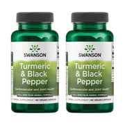 Swanson Turmeric & Black Pepper - Organic Joint Health, Heart Health, Digestion, Liver Support Supplement - Natural Formula for Enhanced Bioavailability & Absorption - 60 Veggie Capsules 2 Pack