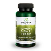 Swanson Turmeric and Black Pepper Vegetable Capsules, 600 mg, 60 Count