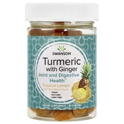 Swanson Turmeric with Ginger Gummies - Tropical Lemon 60 Gummies