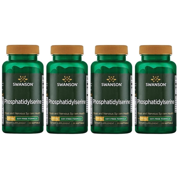 Swanson Ultra Phosphatidylserine Soy-Free Formula 100 mg 90 Sgels 4 Pack