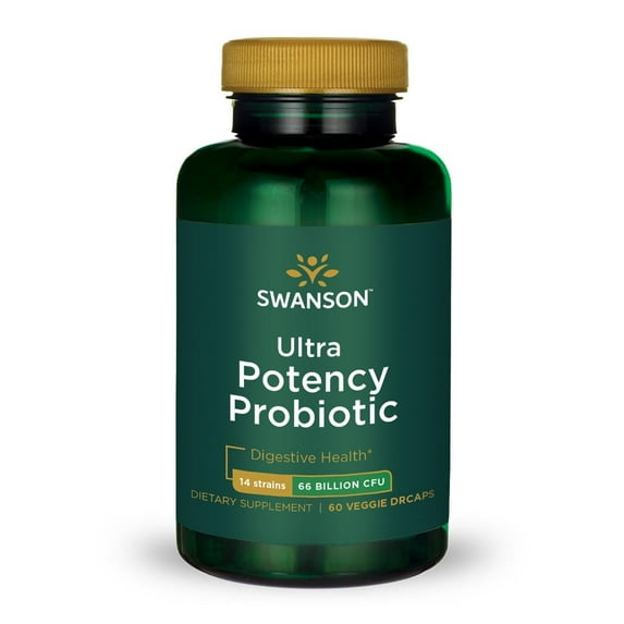 Swanson Ultra Potency Probiotic Vegetable Capsules, 66 Billion Cfu, 60 Count