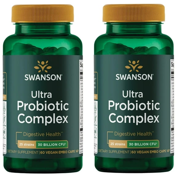 Swanson Ultra Probiotic Complex 30 Billion Cfu 60 Veg Capsules (2 Pack)