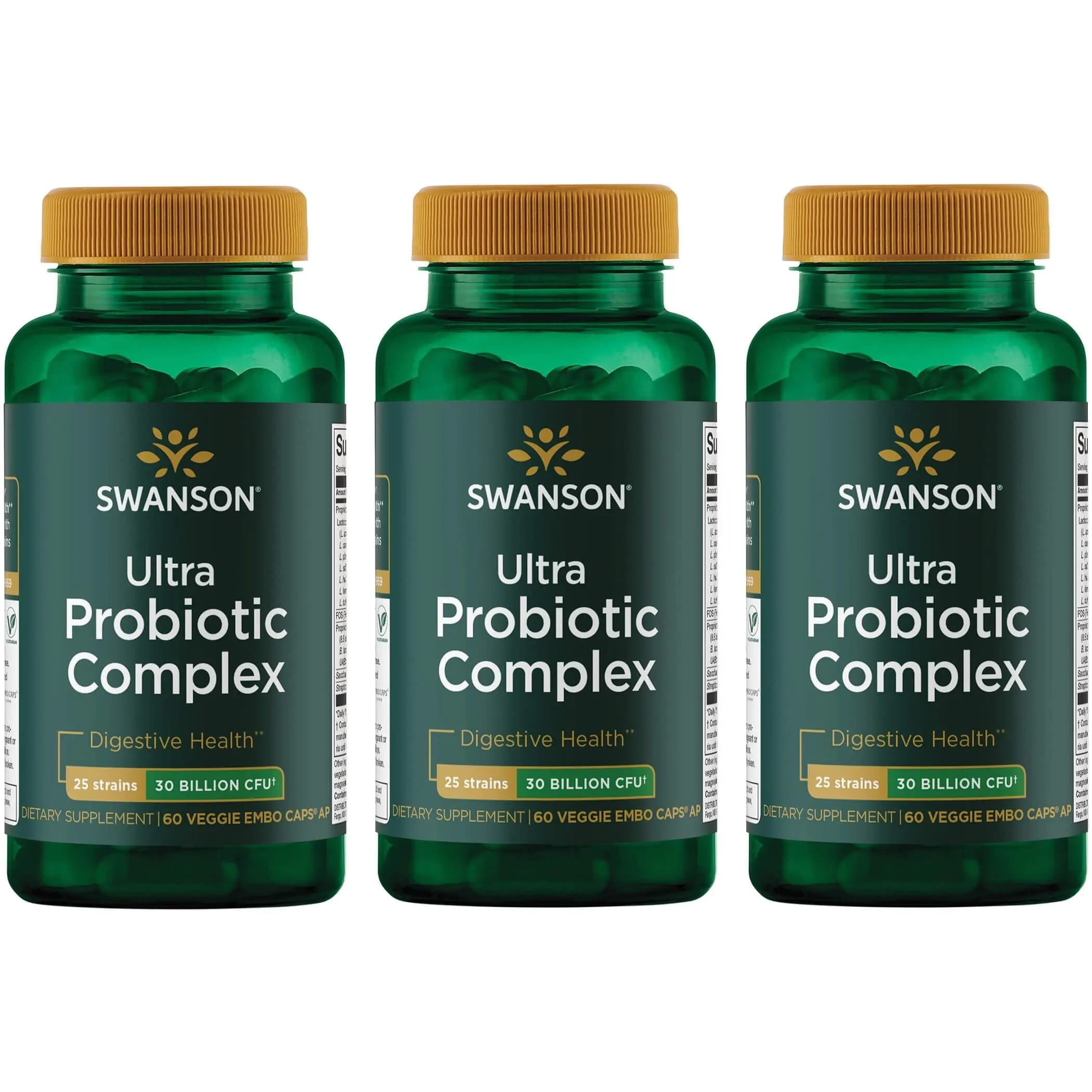 Swanson Ultra Probiotic Complex 30 Billion Cfu 60 Veg Capsules (3 Pack)
