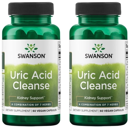 Swanson Ultra Uric Acid Cleanse, Natural Supplement Supports Kidney Function & Helps Reduce Uric Acid, 60 Capsules (2-Pack)