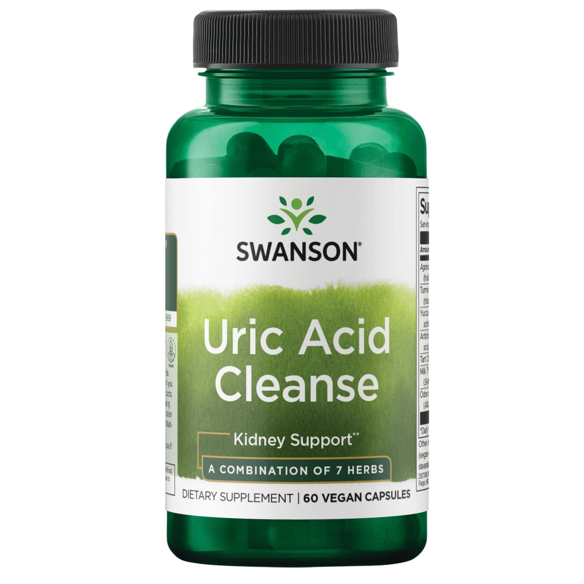 SWANSON CONDITION SPECIFIC FORMULAS Swanson Uric Acid Cleanse - Natural Supplement Promoting Kidney Support - Features a Powerful Combination of 7 Herbs - (60 Veggie Capsules)