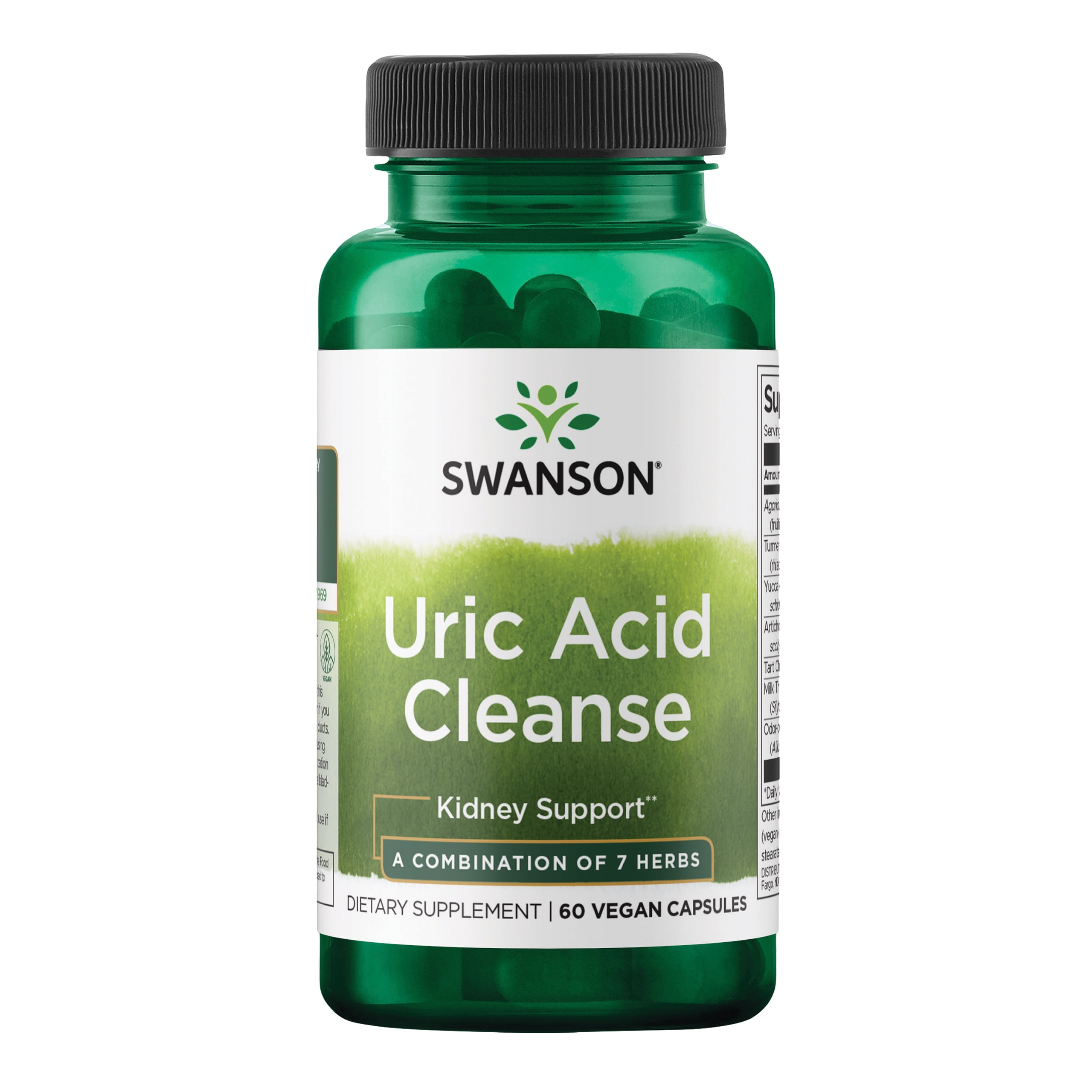 SWANSON CONDITION SPECIFIC FORMULAS Swanson Uric Acid Cleanse - Natural Supplement Promoting Kidney Support - Features a Powerful Combination of 7 Herbs - (60 Veggie Capsules)