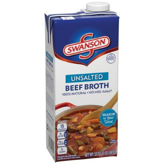 Swanson Unsalted Beef Broth (Pack of 3)