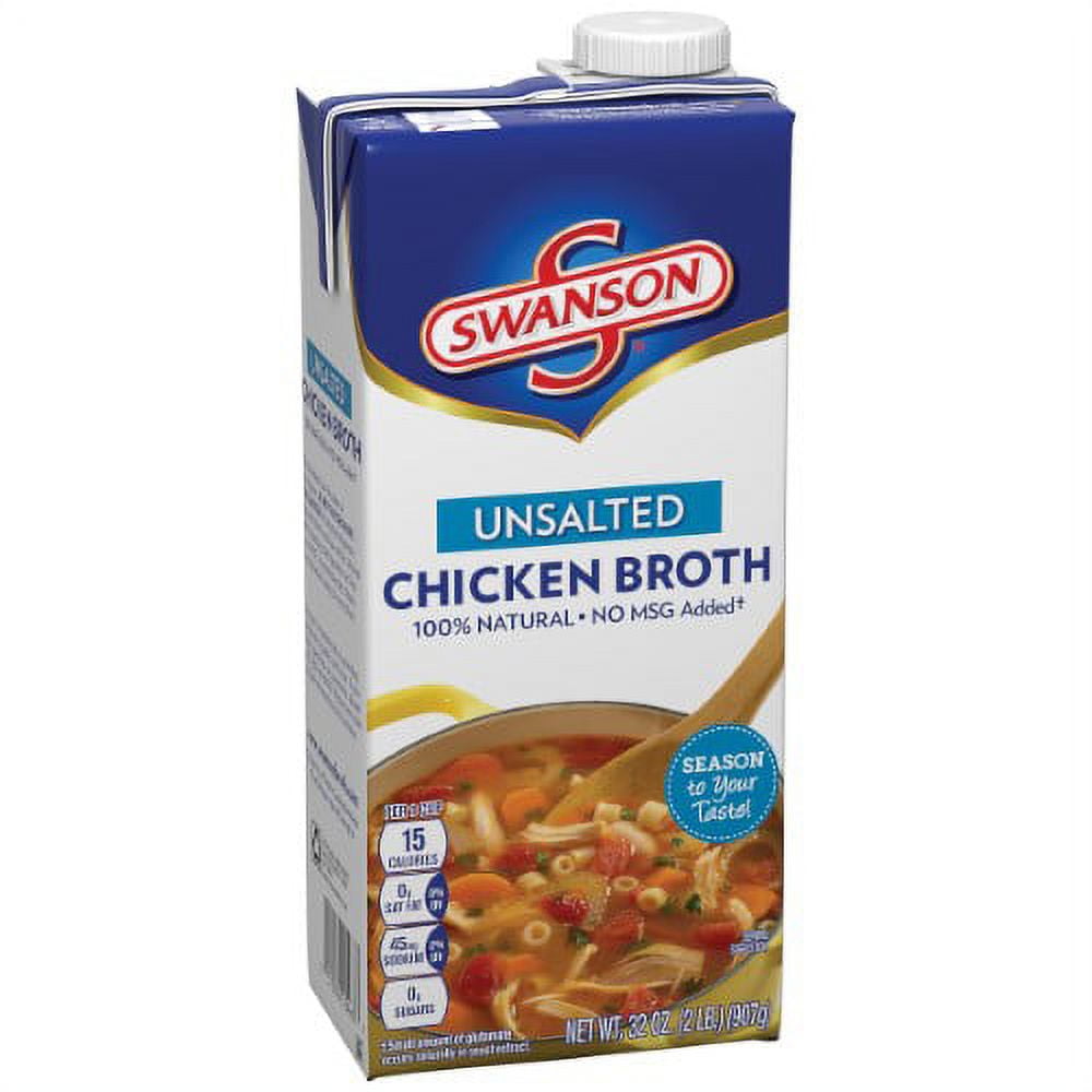 Swanson Unsalted Chicken Broth 32oz (Pack of 16)