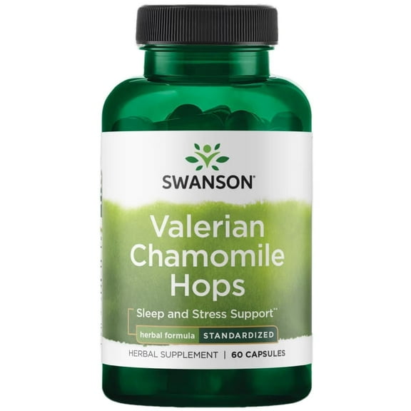 Swanson Valerian Chamomile Hops Sleep Complex 60 Capsules