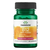 Swanson Vitamin B-12 with Folate - Strawberry 60 Lozenges