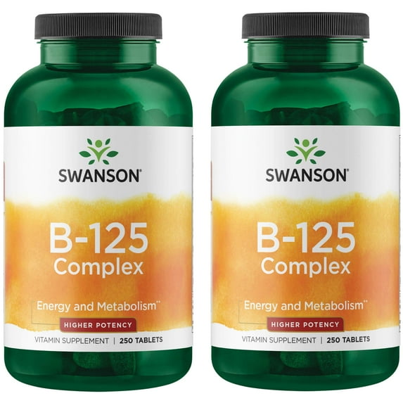 Swanson Vitamin B-125 Complex - Higher Potency 250 Tabs 2 Pack