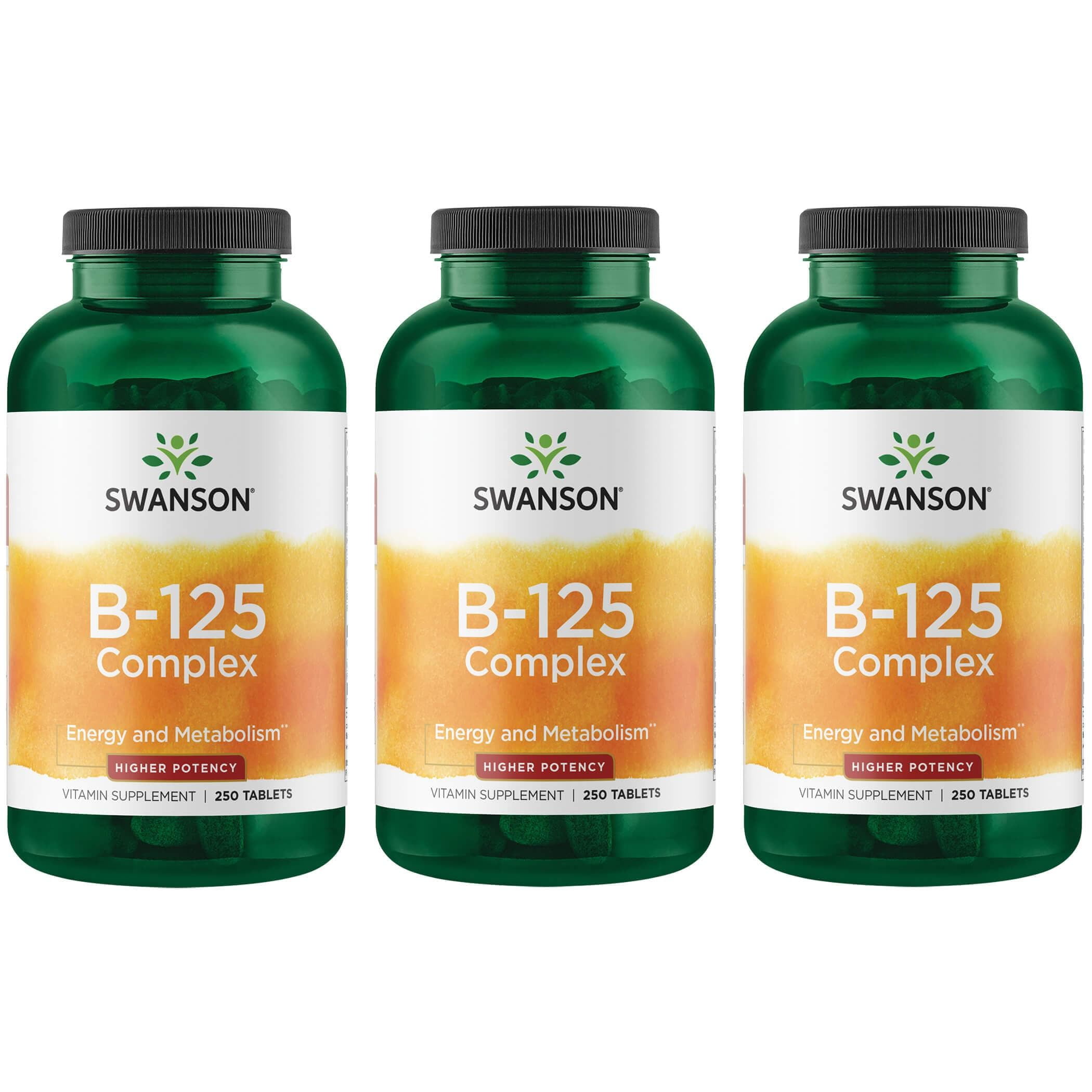 Swanson Vitamins Fargo Nd Swanson Vitamin B-125 Complex - Higher Potency 250 Tabs 3 Pack