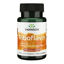 Swanson Vitamin B2 Riboflavin Supplement, Supports Thyroid Function, Energy Metabolism & Healthy Vision, 100 Capsules