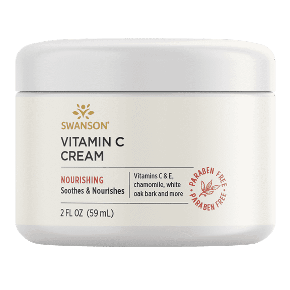 Swanson Vitamin C Cream - 2 fl Ounce (59 ml) - Nourishing Cream for Skin Health and Radiance