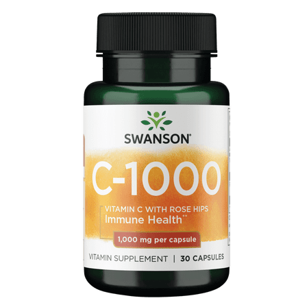 Swanson Vitamin C with Rose HIPS 1000 Milligrams 30 Capsules