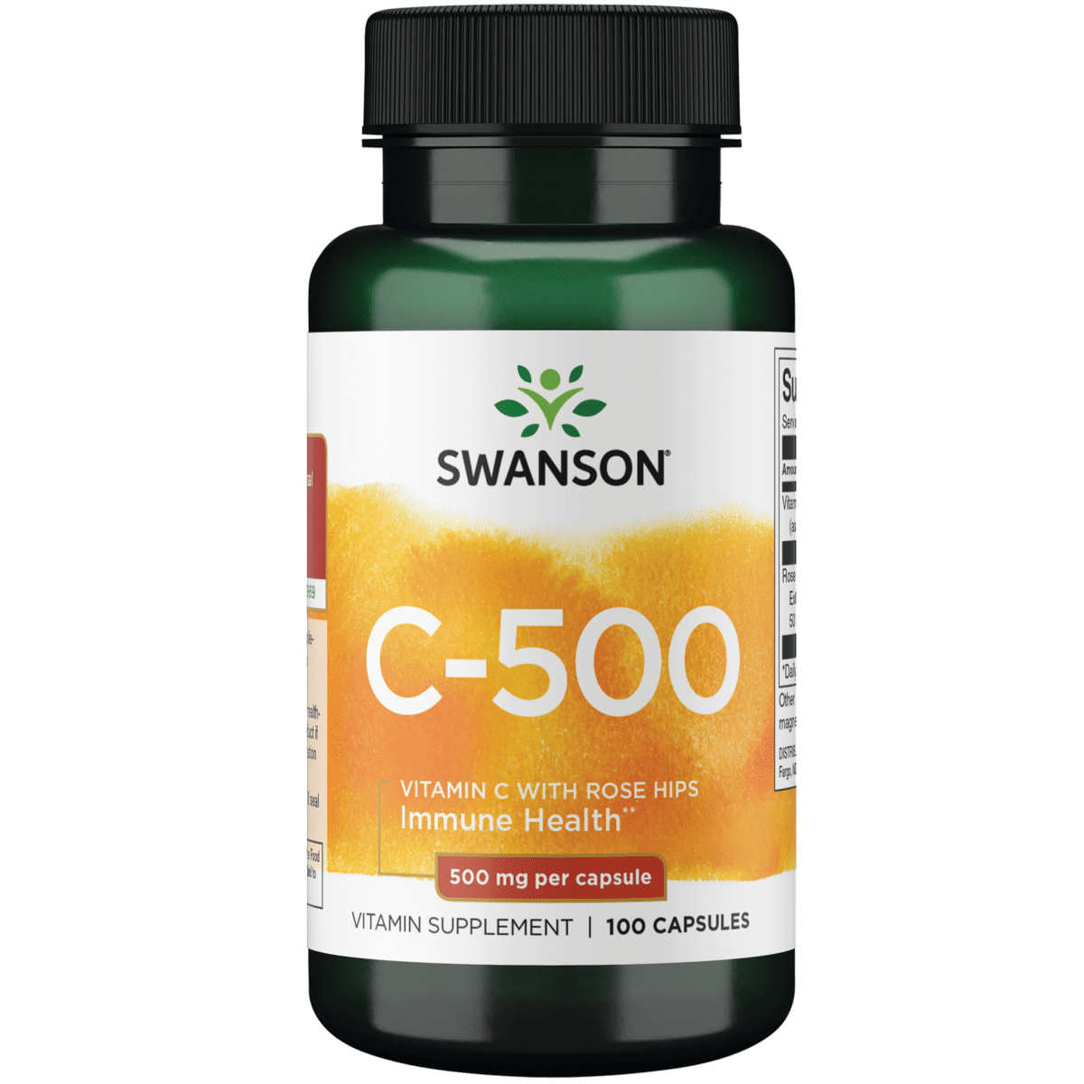Swanson Vitamin C with Rose Hips, 500 mg, 100 Count
