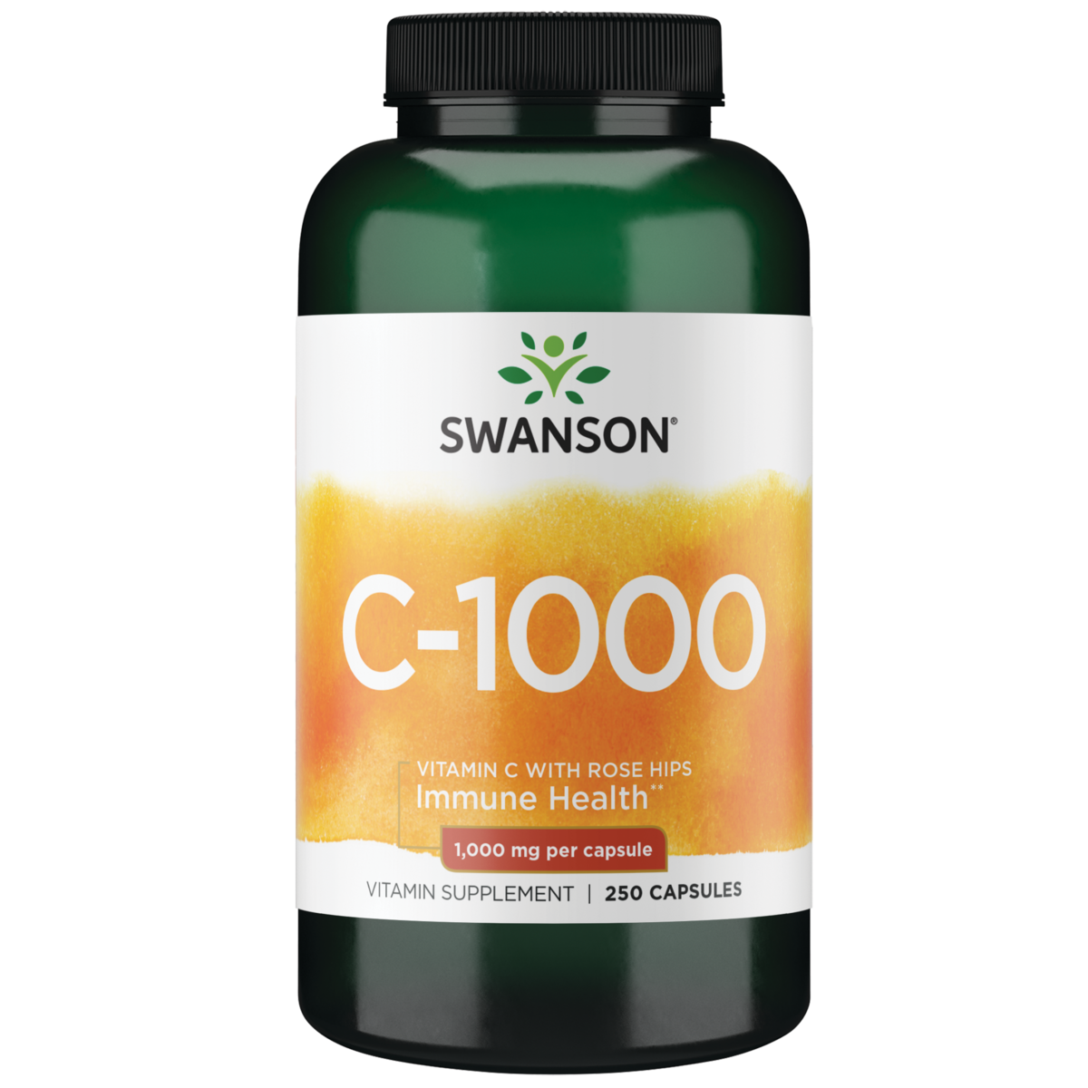 Swanson Vitamin C with Rose Hips Capsules, 1,000 mg, 250 Count - image 1 of 5