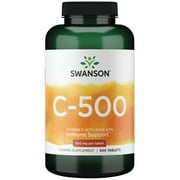 Swanson Vitamin C with Rose Hips Tablets, 500 mg, 500 Count