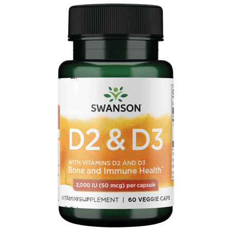 Swanson Vitamin D Complex with Vitamins D-2 and D-3 50 Mcg 60 Veggie Capsules