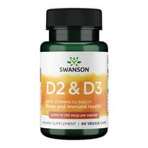 Swanson Vitamin D Complex with Vitamins D-2 and D-3 50 Mcg 60 Veggie Capsules