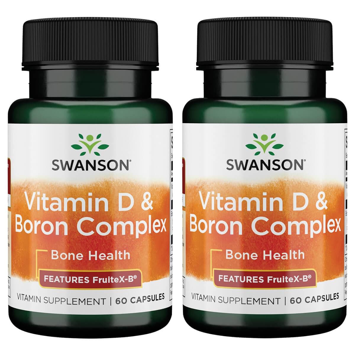 Swanson Vitamin D3 & Boron Complex Features FruitexB 60 Caps 2 Pack