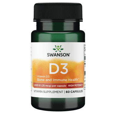 Swanson Vitamin D3 - High Potency 1,000 Iu 60 Capsules